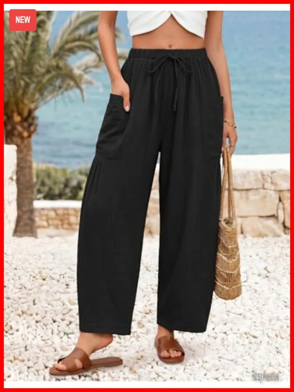 Wide Leg Palazzo Harem Pants Boho Loose Flowy Beach Pant Casual Barrel